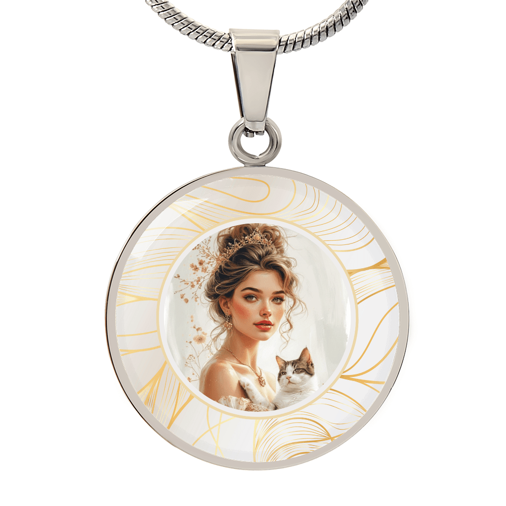 Pendentif Collier Belle Dame aux Chats