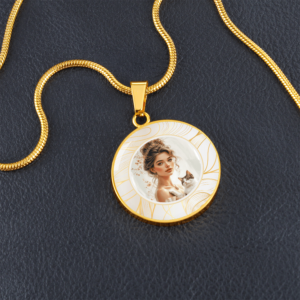 Pendentif Collier Belle Dame aux Chats