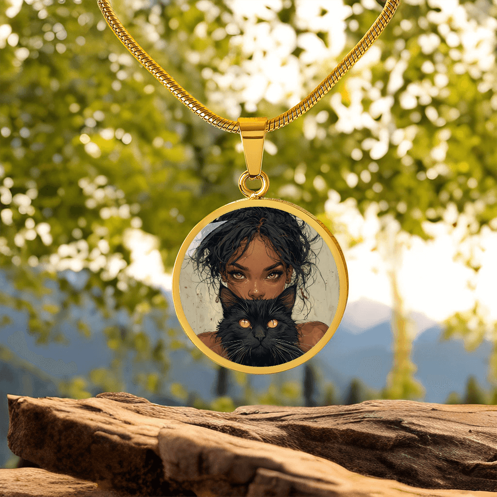 Charming Cat Lady Pendant Necklace