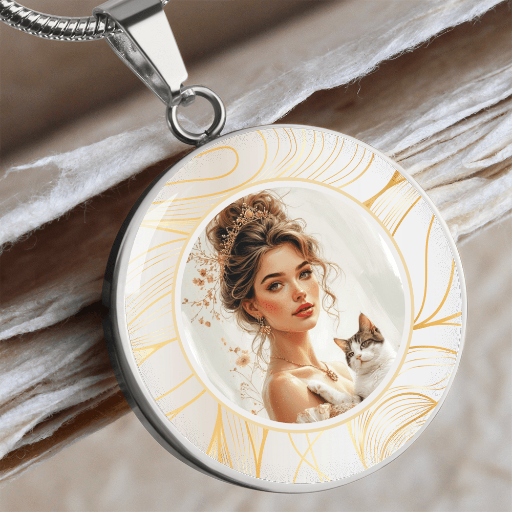 Pendentif Collier Belle Dame aux Chats