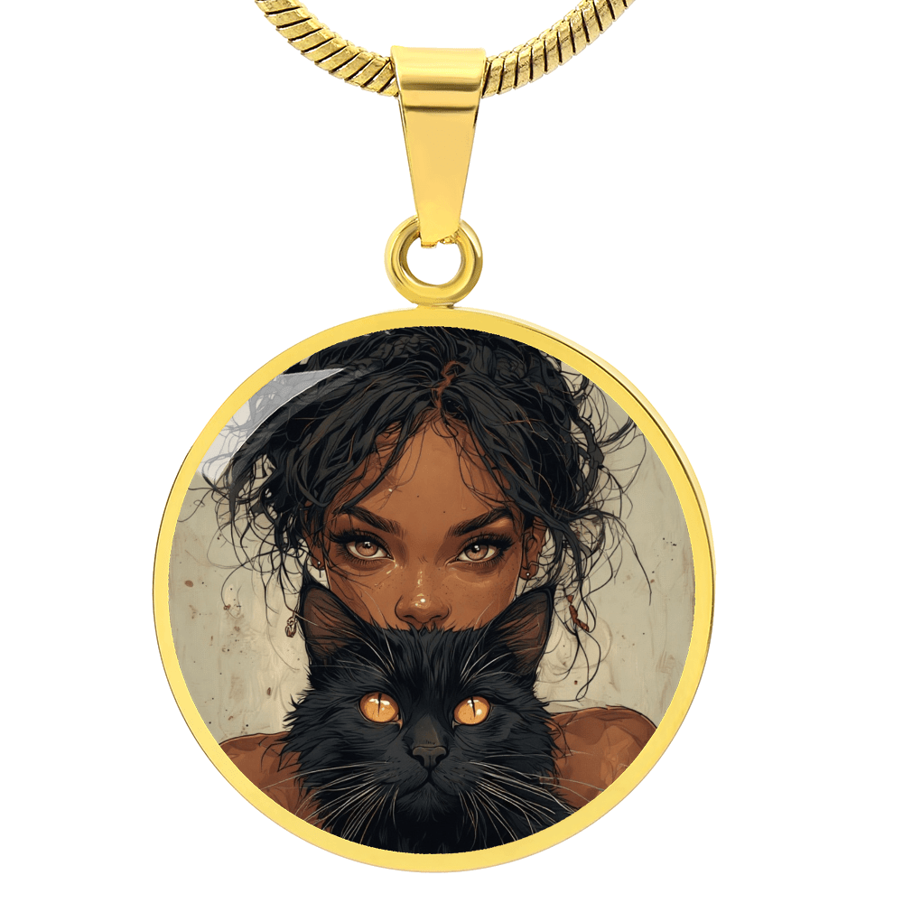 Charming Cat Lady Pendant Necklace