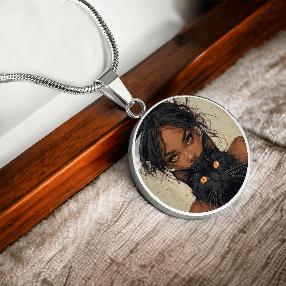 Charming Cat Lady Pendant Necklace