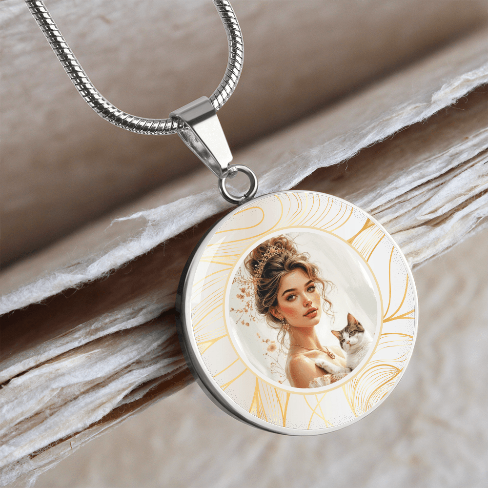 Pendentif Collier Belle Dame aux Chats