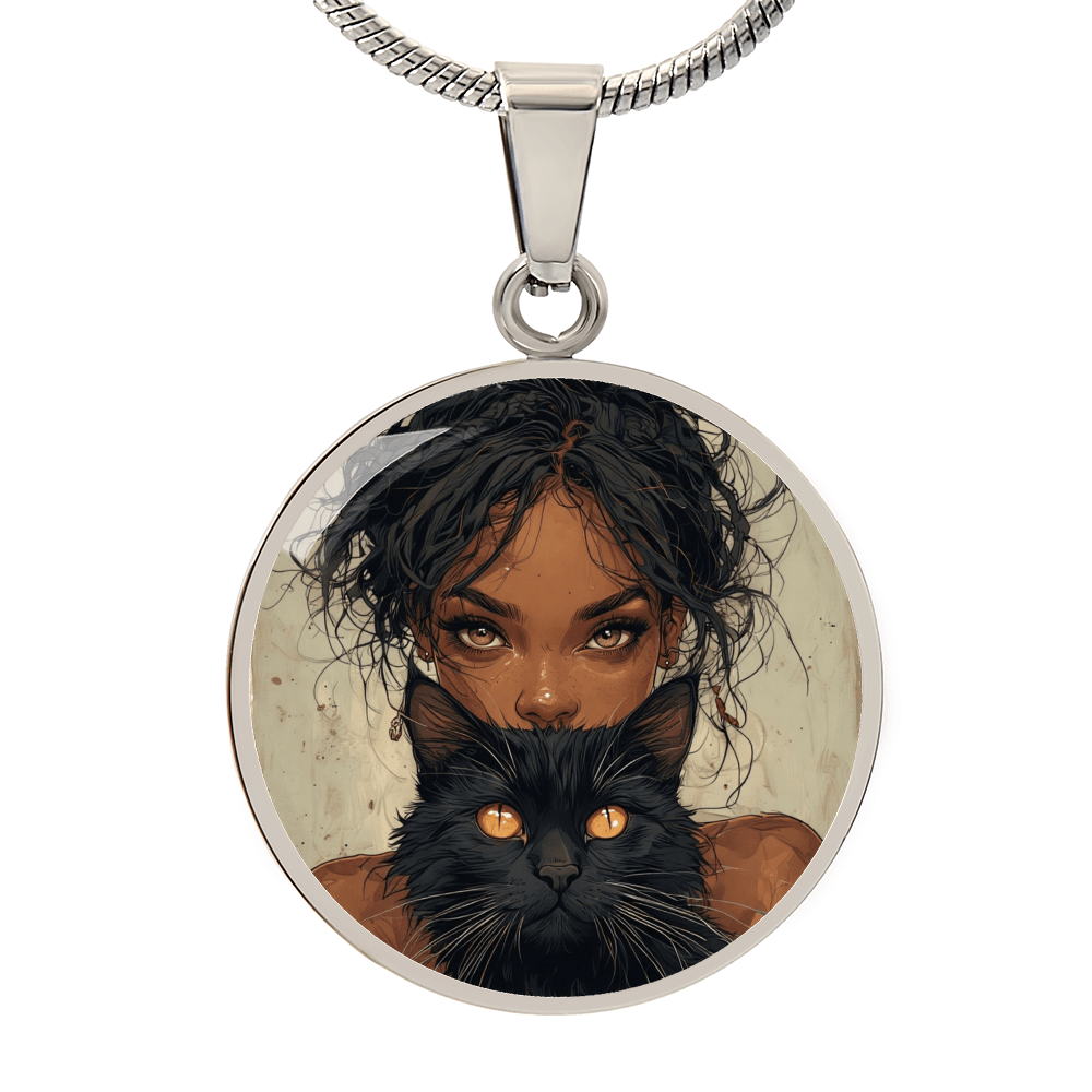 Charming Cat Lady Pendant Necklace