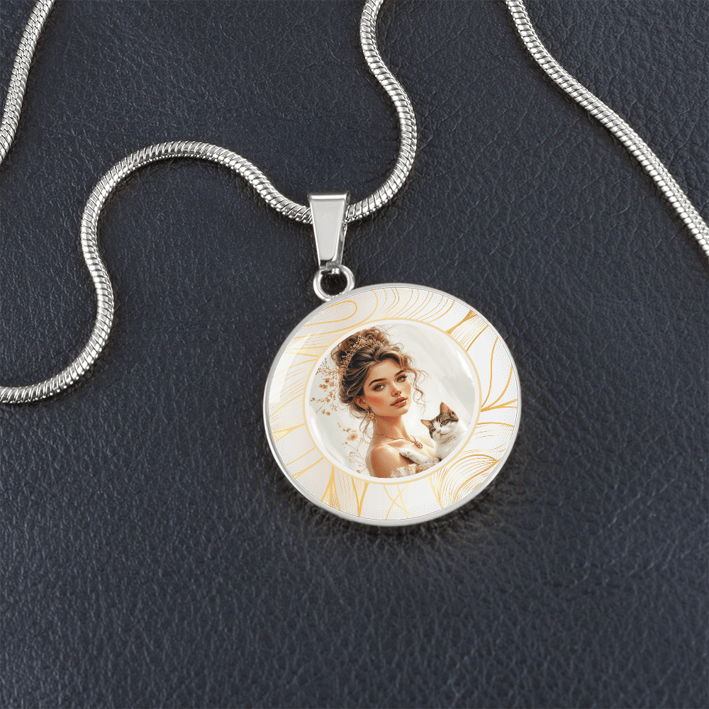 Pendentif Collier Belle Dame aux Chats