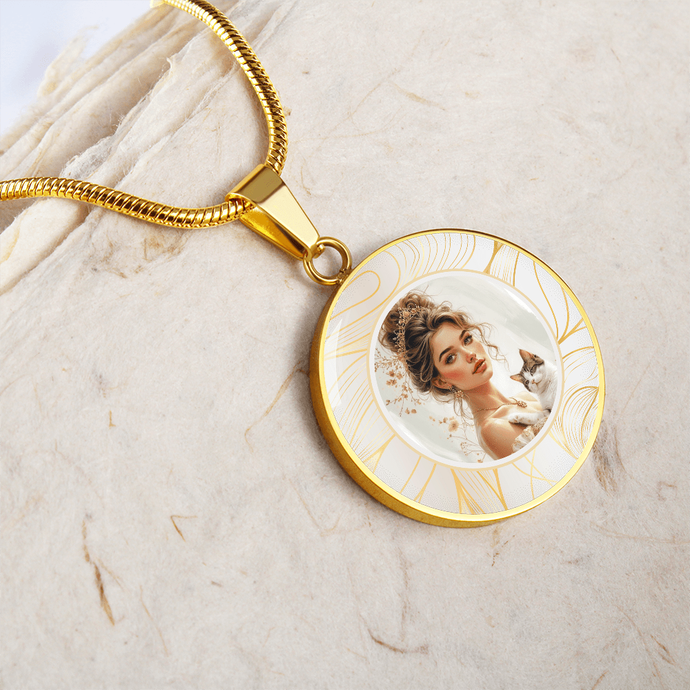 Pendentif Collier Belle Dame aux Chats