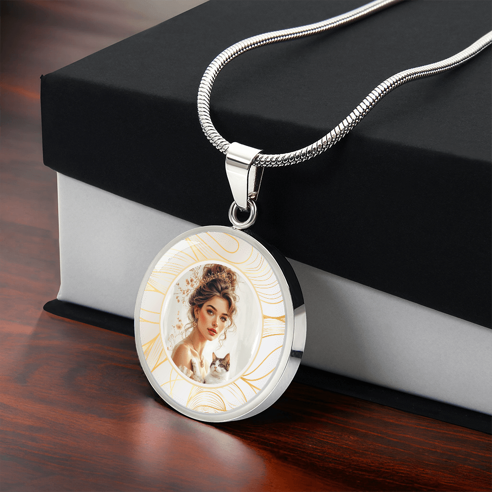Pendentif Collier Belle Dame aux Chats