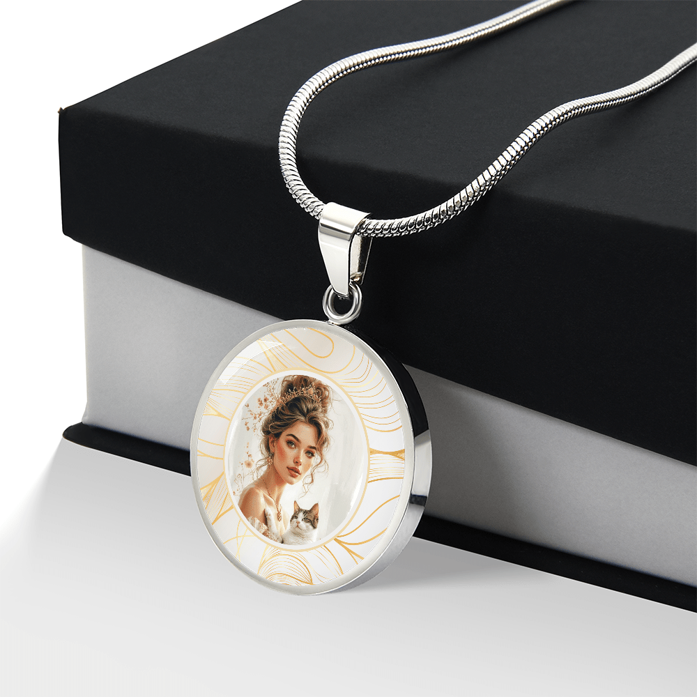 Pendentif Collier Belle Dame aux Chats