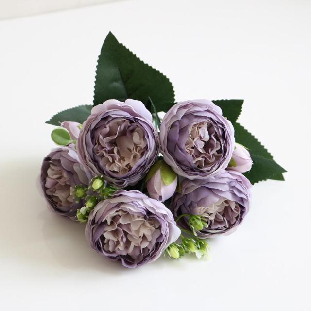Lifelike Silk Rose & Peony Bouquet for Home & Wedding Decor - Korvel