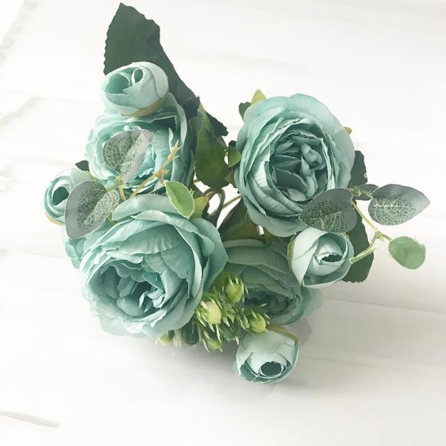 Lifelike Silk Rose & Peony Bouquet for Home & Wedding Decor - Korvel