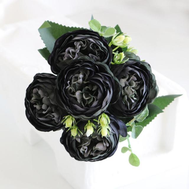 Lifelike Silk Rose & Peony Bouquet for Home & Wedding Decor - Korvel
