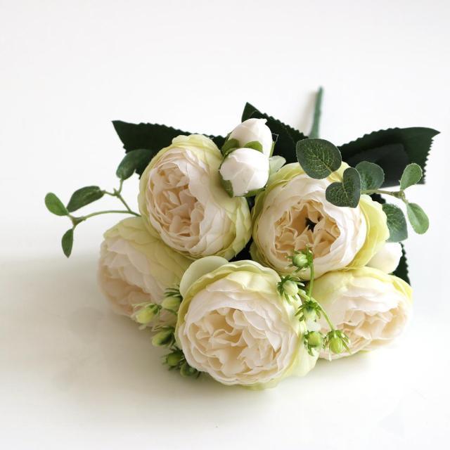 Lifelike Silk Rose & Peony Bouquet for Home & Wedding Decor - Korvel