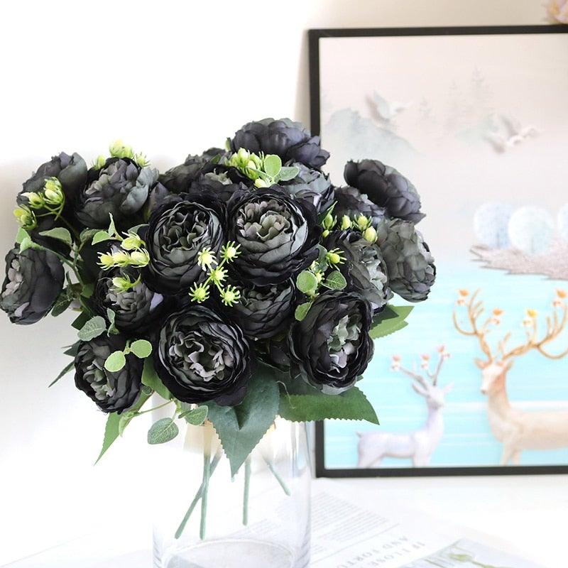Lifelike Silk Rose & Peony Bouquet for Home & Wedding Decor - Korvel