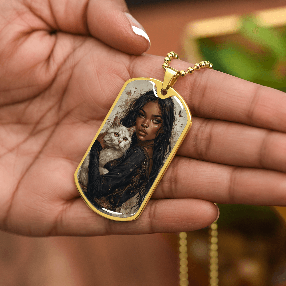 Empowering Cat Lover Dog Tag Necklace - Korvel