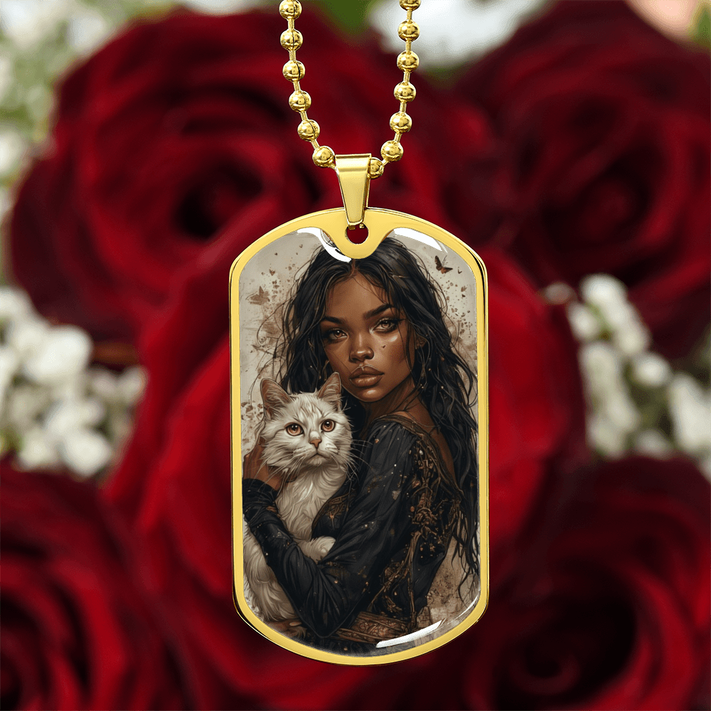 Empowering Cat Lover Dog Tag Necklace - Korvel