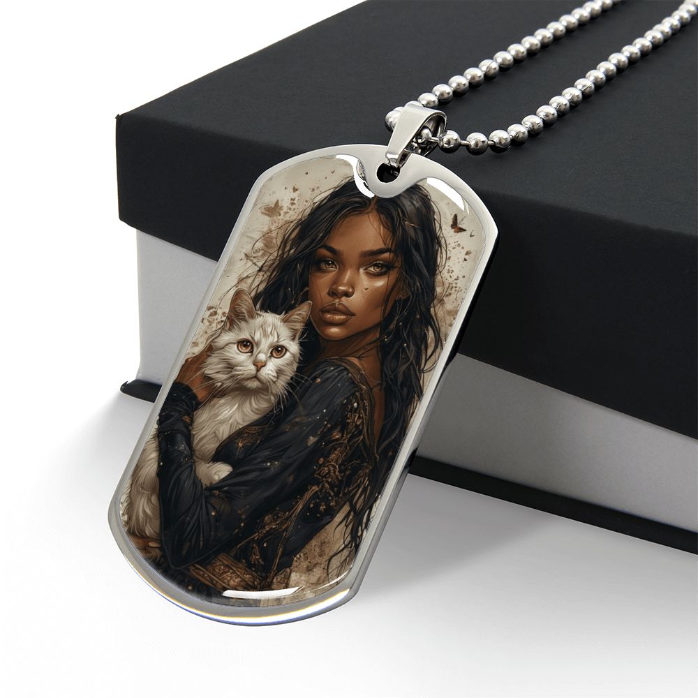 Empowering Cat Lover Dog Tag Necklace - Korvel