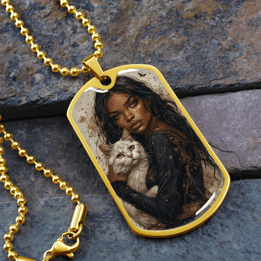 Empowering Cat Lover Dog Tag Necklace - Korvel