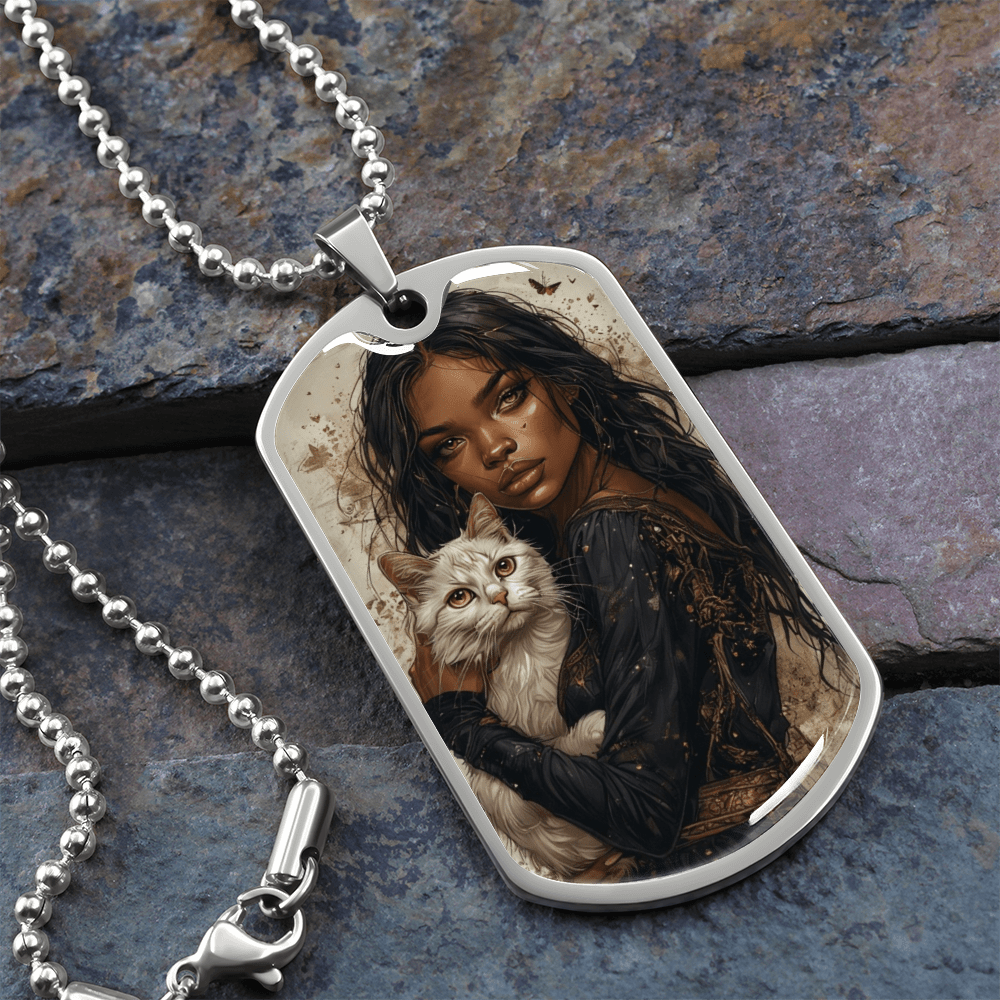 Empowering Cat Lover Dog Tag Necklace - Korvel