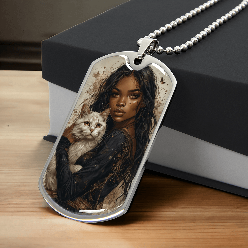 Empowering Cat Lover Dog Tag Necklace - Korvel