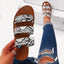 Stylish Snake Print Flat Slide Sandals for Women