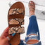 Stylish Snake Print Flat Slide Sandals for Women