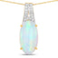 7.57 Carat Genuine Ethiopian Opal & Diamond 14K Yellow Gold Pendant