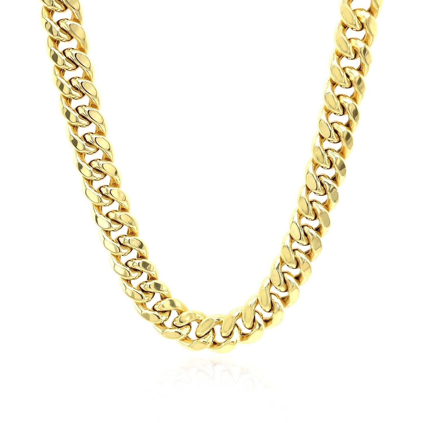10k Yellow Gold Semi Solid Miami Cuban Chain - 7.25mm