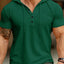 Camiseta Henley con Capucha Casual para Hombre en Tallas Grandes