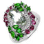 Anillo de Plata Esterlina con Amatista Verde y Diopsido Cromado de 3.64 Quilates