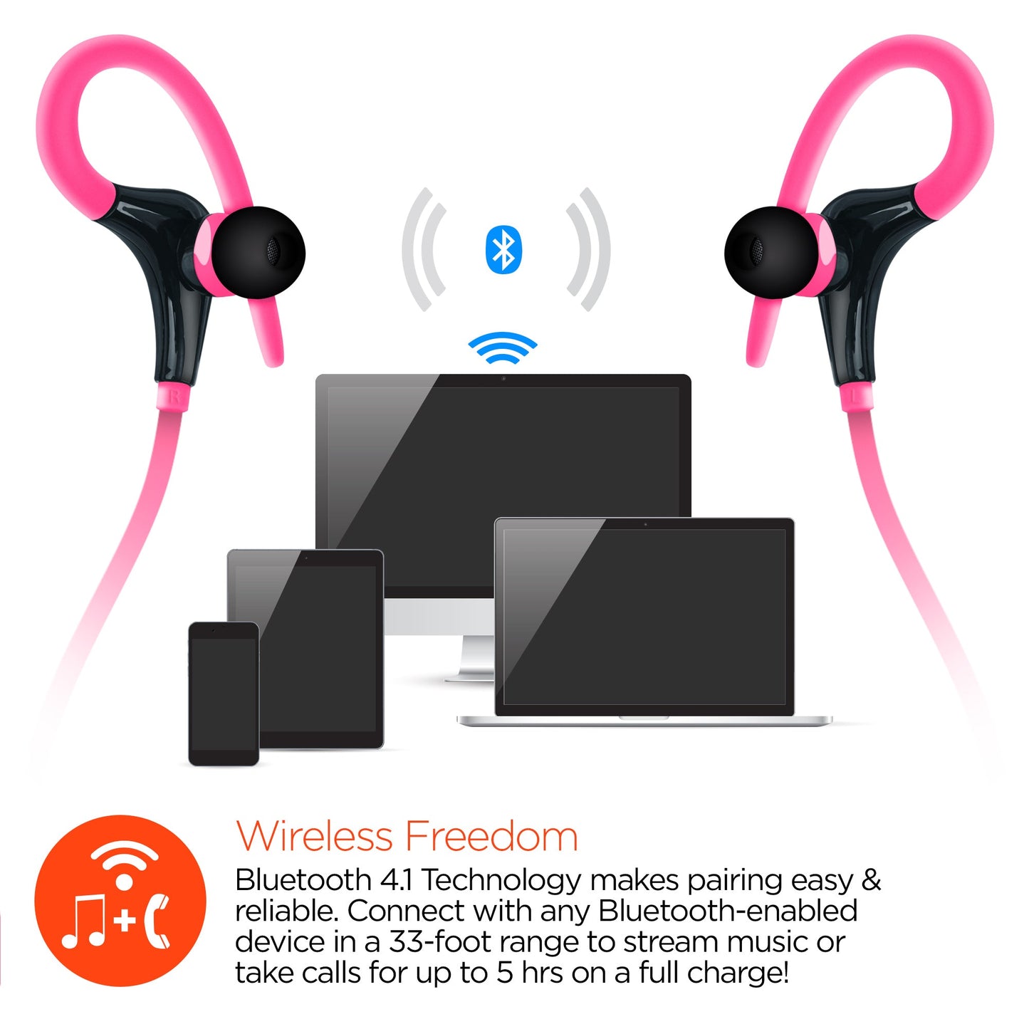 Écouteurs sans fil Bluetooth HyperGear Marathon Sport