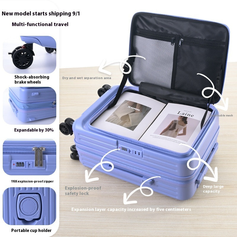 Three-Piece Expandable Carry-On Suitcase Set