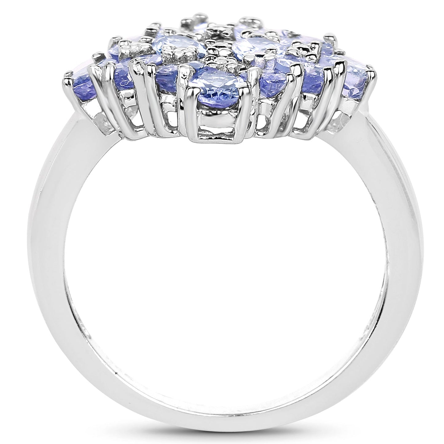 2.72 Carat Genuine Tanzanite Sterling Silver Engagement Ring
