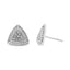 Boucles d'oreilles en argent sterling .925 avec diamants en forme de trillion