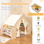Tente de jeu pour enfants 6-en-1 avec tableau noir et rangement - Beige
