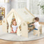 Tente de jeu pour enfants 6-en-1 avec tableau noir et rangement - Beige