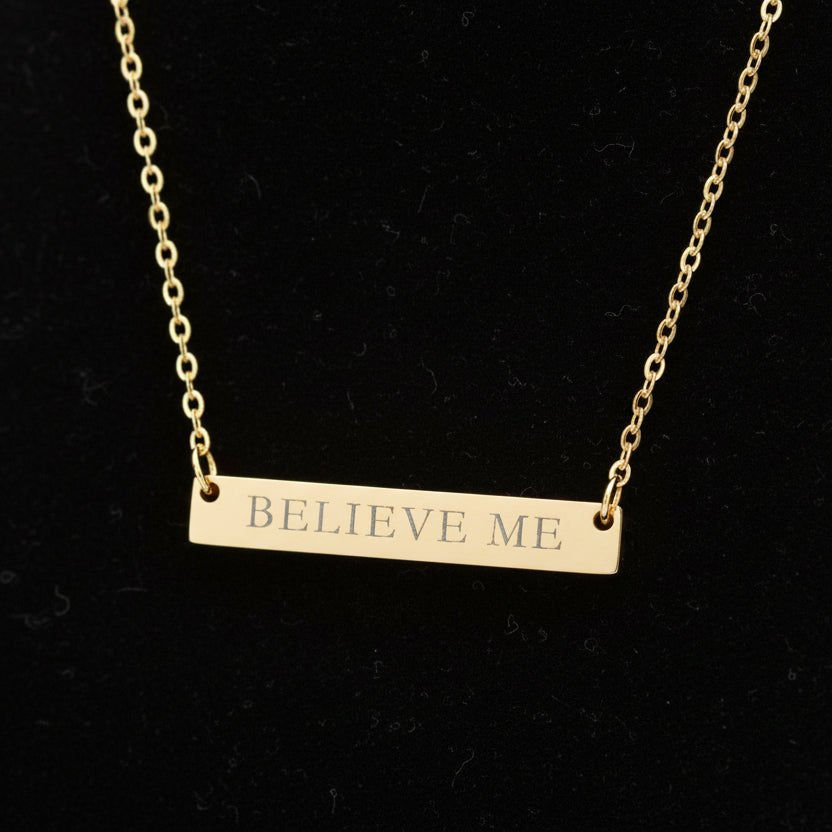 Collar de barra BELIEVE ME – Joyería política minimalista