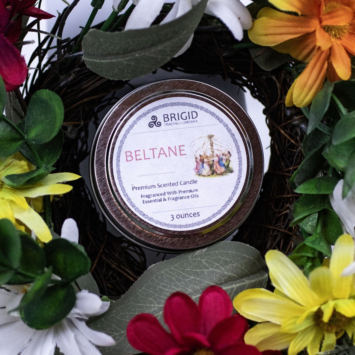 Beltane Celebration Soy Candle - Enchanting Rose, Jasmine, Clary Sage & Frankincense - Korvel