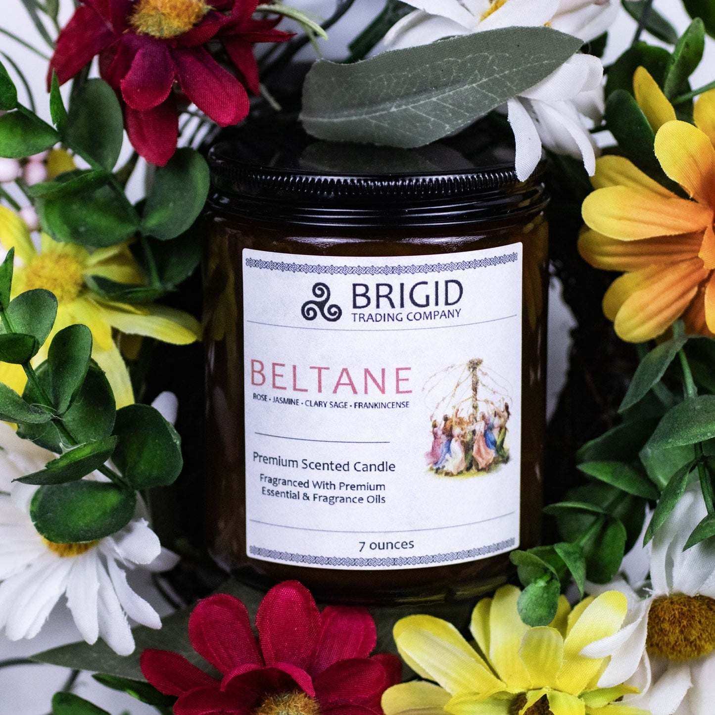 Beltane Celebration Soy Candle - Enchanting Rose, Jasmine, Clary Sage & Frankincense - Korvel