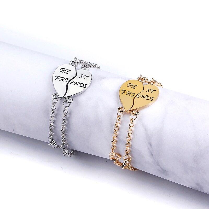 Ensemble de Bracelets Meilleures Amies en Forme de Cœur en Argent Sterling