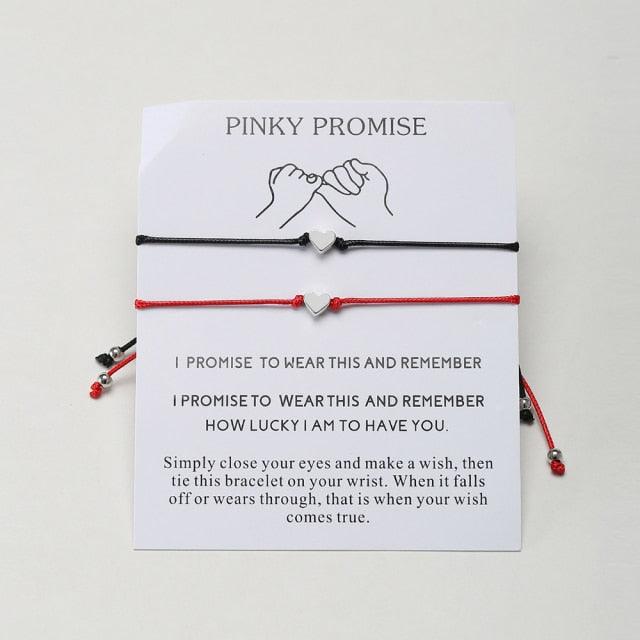 Bracelets Couple Cœur Meilleurs Amis - Bijoux Faits Main Ajustables