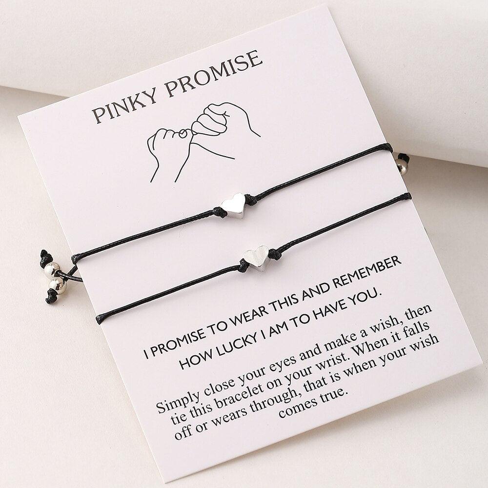 Bracelets Couple Cœur Meilleurs Amis - Bijoux Faits Main Ajustables