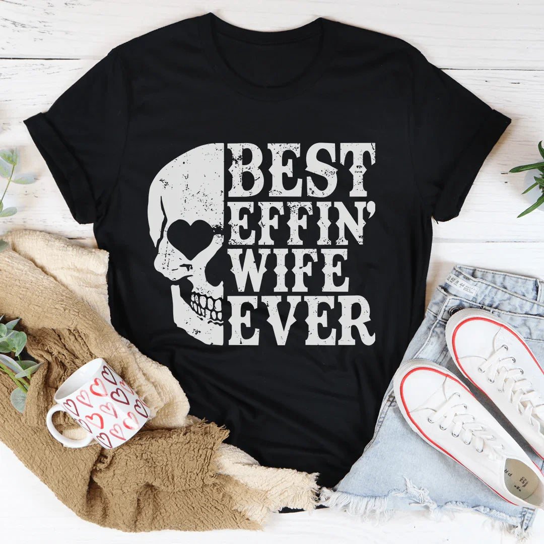 Camiseta de calavera "La mejor esposa del mundo"
