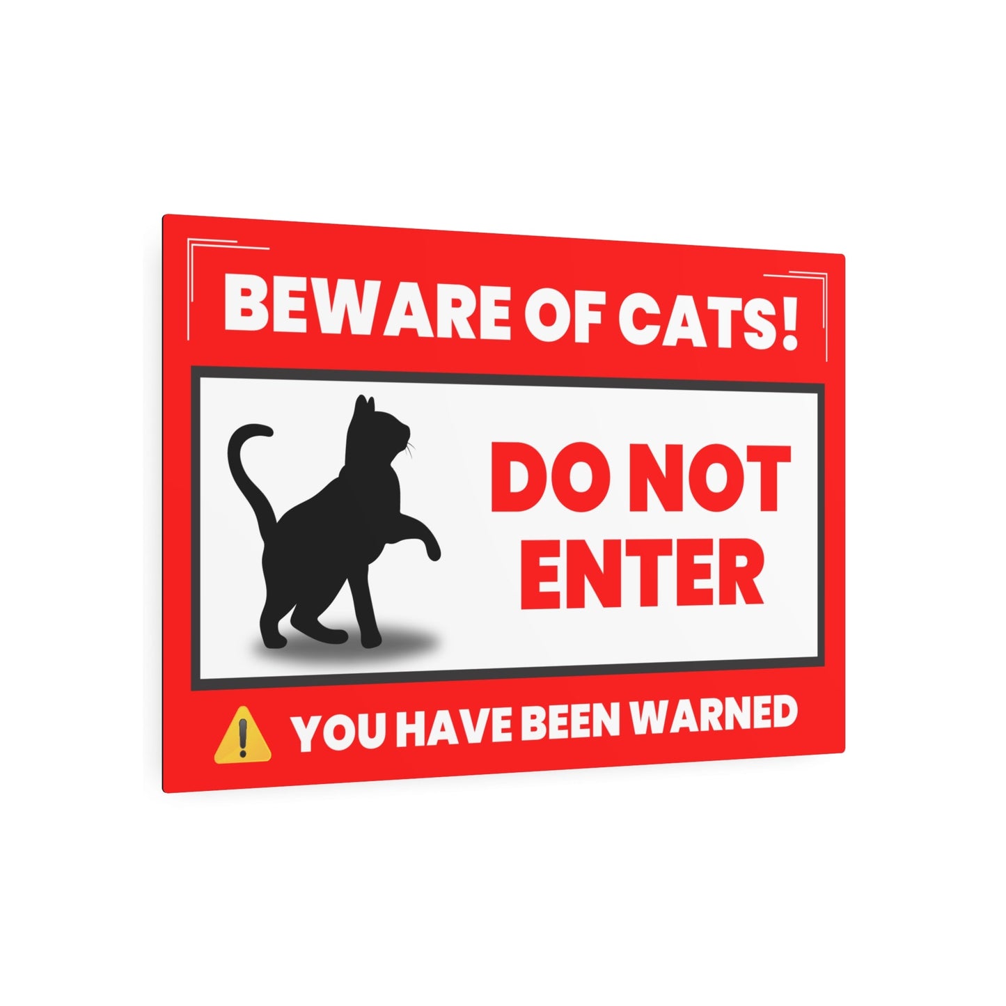 Playful 'Beware of Cats' Metal Sign – Whimsical Décor for Cat Enthusiasts - Korvel