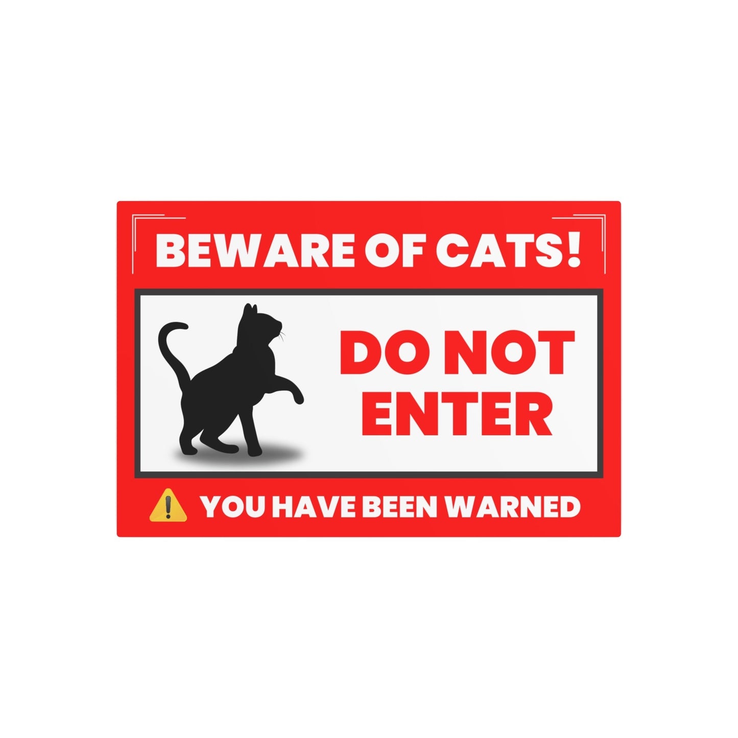 Playful 'Beware of Cats' Metal Sign – Whimsical Décor for Cat Enthusiasts - Korvel