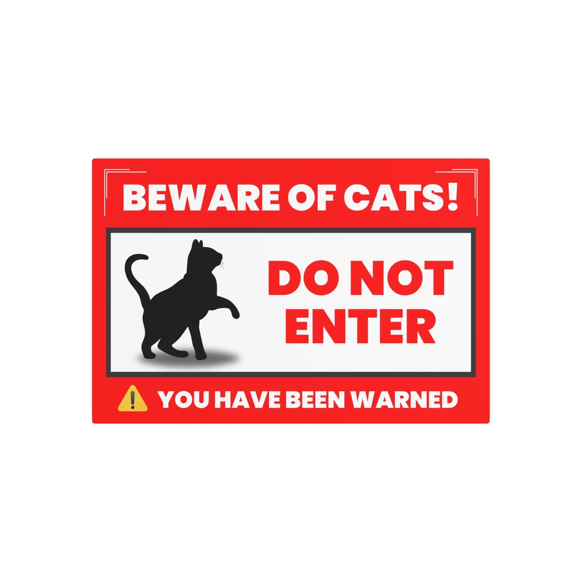 Playful 'Beware of Cats' Metal Sign – Whimsical Décor for Cat Enthusiasts - Korvel