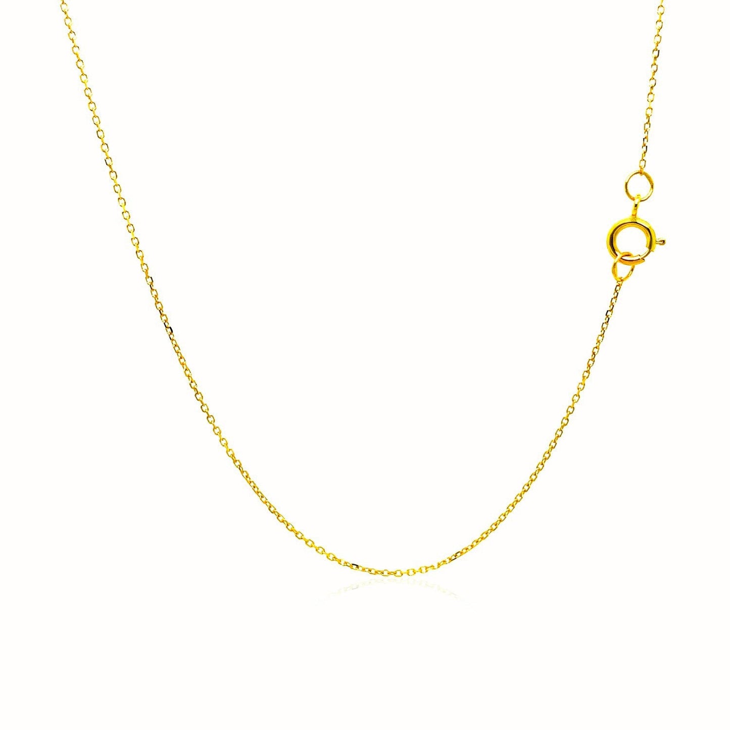 14k Yellow Gold Diamond Cut Cable Link Chain - 0.7mm
