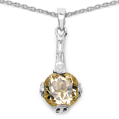 Ensemble de bijoux en argent sterling avec citrine véritable de 11,40 carats