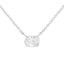Pendentif en diamant ovale cultivé en laboratoire en or blanc 10K certifié IGI