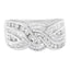 Anillo Bypass de Diamante en Oro Blanco de 10K - Talla 6-3/4
