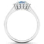 Bague de fiançailles en or blanc 14K avec aquamarine et diamants de 1,62 carat